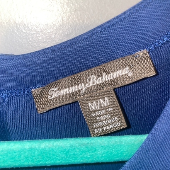 EUC Tommy Bahama Pima Cotton Blue Shift Shirt Dress Size Medium - Picture 3 of 10